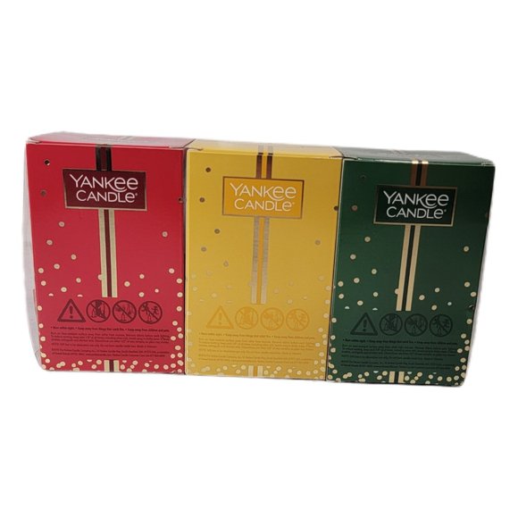 Yankee Candles Christmas Candles Joy Bright Merry Large 7oz each set of 3 - Picture 3 of 4
